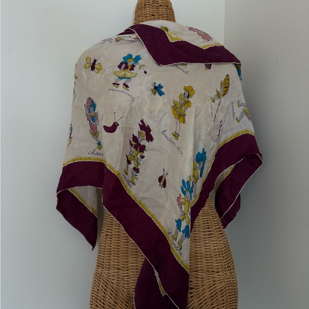 French Scarf with Merlot colored Border